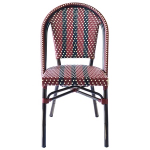 Màu Đỏ Stackable <span class=keywords><strong>parisian</strong></span> Patio wicker nhà hàng ăn uống đồ nội thất nhôm ngoài trời Vườn mây Bistro ghế - Product Image 2
