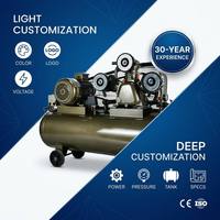 Compresseur d'air à piston industriel robuste à entraînement par courroie, refroidi par air, 3KW 4HP 380V, capacité 90L, pression 8 bars, pour atelier professionnel
