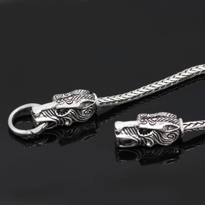 Catena Mano Testa <span class=keywords><strong>Serpente</strong></span> Bracciale Vichingo Vintage Tono Argento Lega Imbracatura Anello Dito Gioielli Unisex Ingrosso - Product Image 3