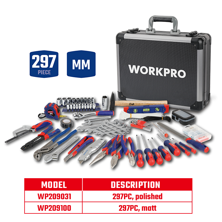 WORKPRO 297PC Mechanic Hand Tool Kit - Professional Quality