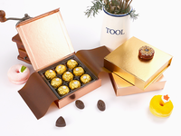 Boîte à chocolat de Noël 2026, emballage rigide magnétique, laminage brillant, boîte cadeau de luxe pour truffes au chocolat