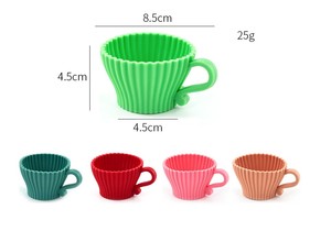 2023 nuova venuta rotonda muffin cup baking stampo per torta in silicone riutilizzabile Teacup fodere per Cupcake in Silicone per il compleanno pomeridiano - Product Image 3