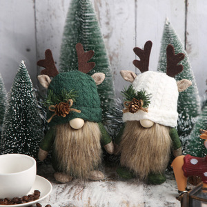 AYOYO mignon <span class=keywords><strong>sujet</strong></span> de Noël sans visage longue barbe gnome poupée avec bois chapeau décoration nain poupée Hobbit ornement pour la mise en page de la maison - Product Image 2