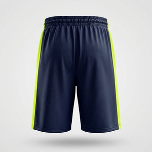 Shorts de basket-ball pour hommes, vente en gros, logo personnalisé sur le devant, taille élastique, respirants, shorts de performance, bande latérale, 100% polyester - Product Image 2