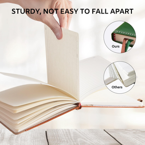 Hardcover Artificial Leather Lined Diary <strong>Medium</strong>-<strong>sized</strong> A5 College Horizontal Grid <strong>Notebook</strong> 188 Digital Pages with Pocket - Product Image 6