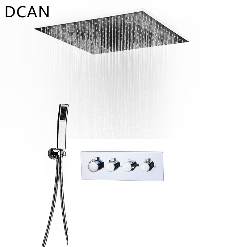 Baño de lujo SPA cabezal de ducha de mano integrado completo conjunto de ducha termostática oculta