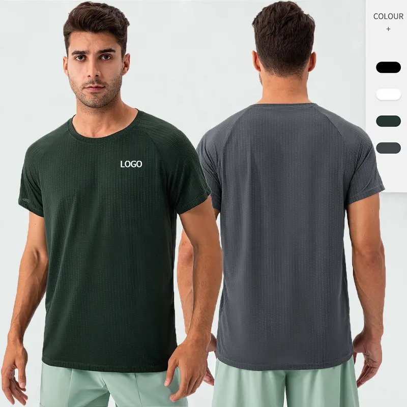 Camisetas de entrenamiento sueltas de enfriamiento de hielo para hombre, camisetas deportivas atléticas de cuello redondo de secado rápido, camisetas de manga corta para gimnasio y correr