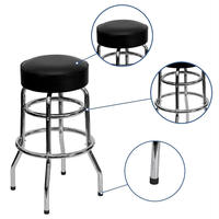Tabouret de magasin de garage Promotion Cadre en acier Pieds chromés Hauteur de comptoir Tabouret de bar chromé