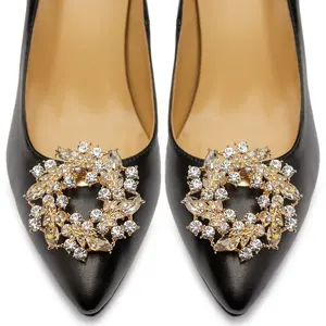 Rhinestone crystal shoe clip decoration shoe flower for wedding