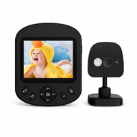 Caméra de surveillance pour bébé 1080p HD 12MP, vision nocturne, communication bidirectionnelle, berceuses apaisantes, écran couleur 2,8 pouces, portable, sans WiFi