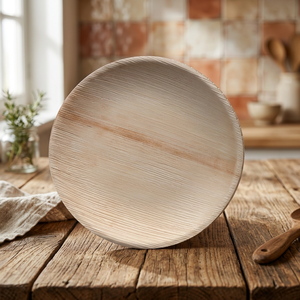 Plato Redondo Plano Desechable Ecológico de Hoja de Palma de 20 cm - Product Image 3