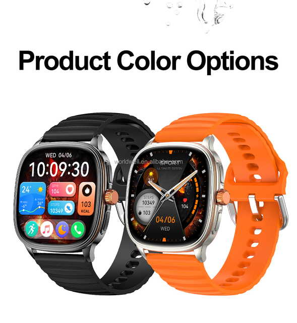 New Smart Watch with for Phone Call AMOLED Screen Multi-Sport Tracking Waterproof IP68 Silica Gel Band