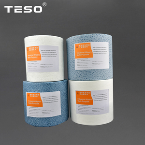 Chiffons de nettoyage industriels TESO écologiques en polypropylène bleu/blanc 20cmX30cm pliés pour le nettoyage des machines automobiles et aérospatiales - Product Image 1