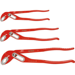 <b>Set</b> 3 Multi-Grip Long Nose <b>Pliers</b> 7\" 10\" 12\" Sizes Carbon Steel Plastic Handle for DIY Industrial Use Nylon Copper Components - Product Image 1