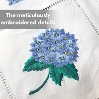 Serviette en coton carrée brodée de fleurs, logo personnalisé, durable, écologique, serviette à café, impression personnalisée pour la maison