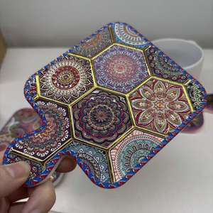 Sous-verres en céramique faits sur mesure en Chine, avec un relief carré, sensation excellente, pour l'isolation thermique et les promotions - Product Image 2