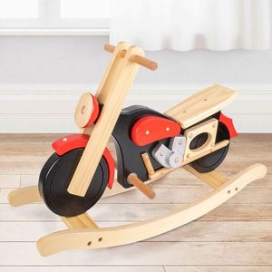 Cadeau de Noël et d'anniversaire, moto à bascule en bois, jouet robuste à chevaucher, cheval à bascule en bois pour les tout-petits - Product Image 2