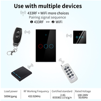 Interrupteur intelligent SIXWGH Tuya - Pas de fil neutre requis, mode WiFi et RF, compatible avec Alexa/Google Home, homologué UL, panneau tactile en verre