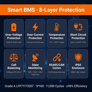 Batterie solaire extérieure 16 kWh IP65 51,2 V 314 Ah LiFePO4 sur pied mobile, livraison rapide en Asie du Sud-Est, 11 000 cycles, ESS domestique - Product Image 4