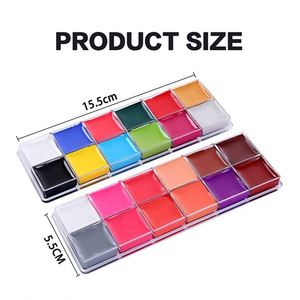 24-<b>Color</b> Professional Party Face Painting Kit High Quality Water Activated Tattoo Body Set for Body Makeup Halloween Canvas - Product Image 2