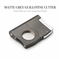 Coupe-cigares en acier inoxydable portable, guillotine à couvercle rabattable, perforateur en V, outil multifonction pour cigares, vente en gros par petites quantités, personnalisable