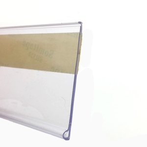 Tùy chỉnh của nhà sản xuất siêu thị Kệ cạnh dính <span class=keywords><strong>PVC</strong></span> Dải dữ liệu giữ nhãn Băng bán lẻ hiển thị đùn nhựa modling - Product Image 5