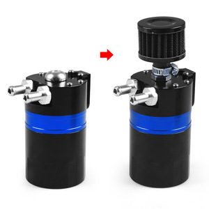 Split Oil Catch <b>Can</b> 0.6L Aluminum With <b>Air</b> Filter For Engine Oil Recovery And Exhaust Gas Management - Product Image 5