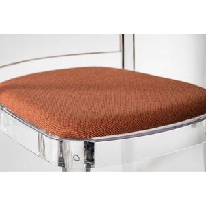 Lucienne trasparente sedia da pranzo con cuscino imbottito tela di rame tessuto resistente ed elegante modello 19 c2003 - Product Image 4