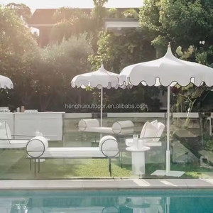 Parasols d'ombrage pour piscine, patio, plage, jardin, parasols avec glands, blanc, vintage, style pagode - Product Image 2
