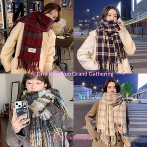 <span class=keywords><strong>Nouveau</strong></span> foulard carré en imitation cachemire à carreaux pour femme, style musulman européen et américain, long châle chaud d'hiver transfrontalier - Product Image 2