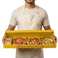 Boîtes à pizza en papier recyclables personnalisables en gros pour la restauration rapide, emballages jetables pour pizzas à emporter