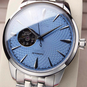 Montre de luxe décontractée à mouvement mécanique automatique, étanche, motif œil de tigre squelette, série Cocktail, en stock - Product Image 2