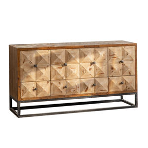 Aparador de Madera Natural, Mueble de Almacenamiento de 120 cm para Entrada o Sala de Estar, Mueble Decorativo Retro - Product Image 5