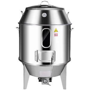 Horno Asador de Patos Comercial de Gran Capacidad (80 kg) a Gas y Carbón, con Motor, de Acero Inoxidable, para Procesamiento de Carne - Product Image 1