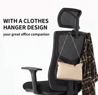 Chaise de bureau de direction ergonomique en maille pivotante avec appui-tête réglable, tissu moderne et durable, base en plastique