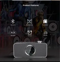 Tragbarer Metall-Wecker Smart Home Multifunktionaler FM-Radio Bluetooth Kabelloser Lautsprecher