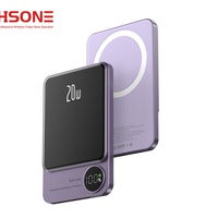 Batterie externe portable ultra-mince avec affichage LED, chargement rapide magnétique sans fil 5000 mAh PD20W Type-C, personnalisable avec logo, vente en gros