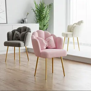 Geri Metal restoran İskandinav fransız lüks yüksek otel döşemeli deri Modern oda yemek sandalyeleri Vanity sandalye