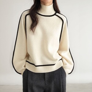 Custom Design <strong>Oversized</strong> Thick Stitched Knit Turtleneck Pullover Sweater <strong>for</strong> <strong>Women</strong> - Product Image 1