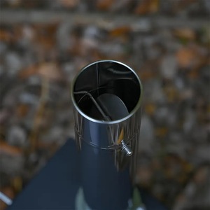 Tubo de chimenea de acero inoxidable de 6 cm de diámetro con válvula ajustable para estufa, diseño industrial, instalación independiente - Product Image 1