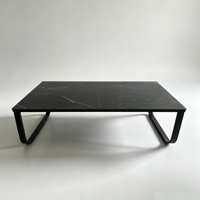 Table basse moderne de haute qualité et durable, en métal cannelé et bois, avec rangement, montage facile, meuble de salon