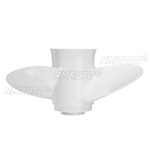 Hélice de bateau hors-bord en aluminium 664-45952-00-EL 9 7/8 X 14 pour Yamaha 20-30HP, blanche, 10 cannelures, 3 pales, rotation à droite - Product Image 5