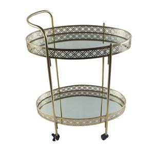 थोक धातु सेवा अंडाकार मिनी स्लाइवर सोने की सेवा करने वाला बार कार्ट फूड कार्ट - Product Image 3