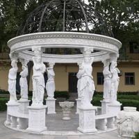 Grec extérieur grand jardin de mariage de luxe résistant au vent fort Gazebos en marbre avec toit en métal