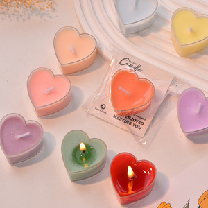 Bougies en forme de cœur en stock, bougies parfumées à base de cire végétale, vente en gros pour anniversaires, propositions de mariage, usage romantique, durée de combustion de 4 heures - Product Image 3