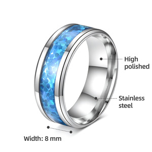 <b>Titanium</b> Steel <b>Ring</b> Fashionable Deep Sea <b>Ring</b> With Cool And Changing Color Design Men's And Women's Matching Trendy Item <b>Ring</b> - Product Image 2
