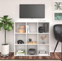 Étagère de rangement ouverte en bois stratifié réversible à 9 cubes, empilable, pour l'organisation de la maison et du bureau