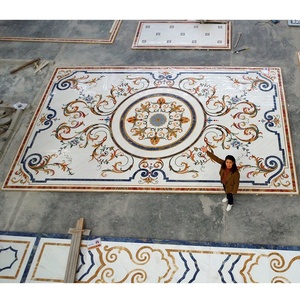 Fabricant de carreaux de médaillon en marbre au jet d'eau à fleurs du golfe d'Arabie Carreau d'incrustation à motif de marbre pour le projet de villa du palais royal - Product Image 2