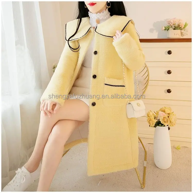 Popular cashmere coat women fashion Women's winter warm woolen coat plus size Lady's cashmere coat
