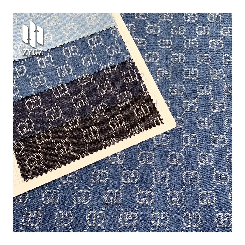 Di lusso di alta qualità tessuto Jacquard Denim personalizzato per giacche di Jeans jumpsuit tessuto tessuto in Denim stampato pantaloni